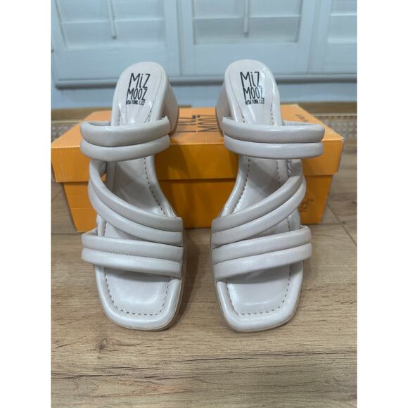 Miz Mooz NYC Oceana Heels Sandals Cream Leather Size 9/9.5 US 40 EU NIB Wedding - Picture 4 of 15